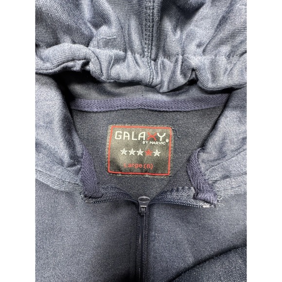 Galaxy Boys Youth Navy Blue Full Zip Hoodie Sweatshirt Large 6 NWT - Picture 2 of 5